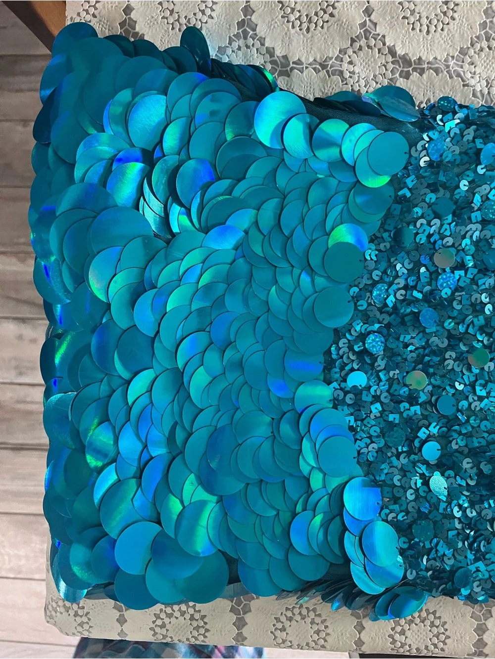 Precious Formals Sparkling Teal Sequin Halter Dress for Women